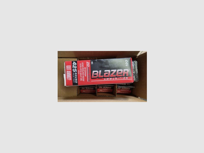 CCI MUNITIONS .22 LR 38GR BLAZER HIGH VELOCITY LRN 425 pcs.