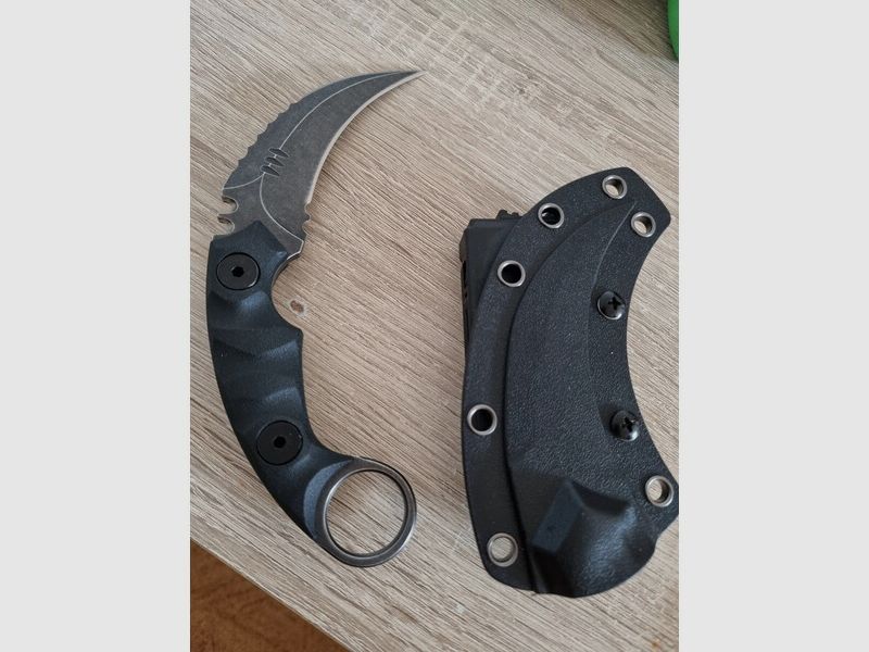 Karambit Messer dunkles Stonewash neu