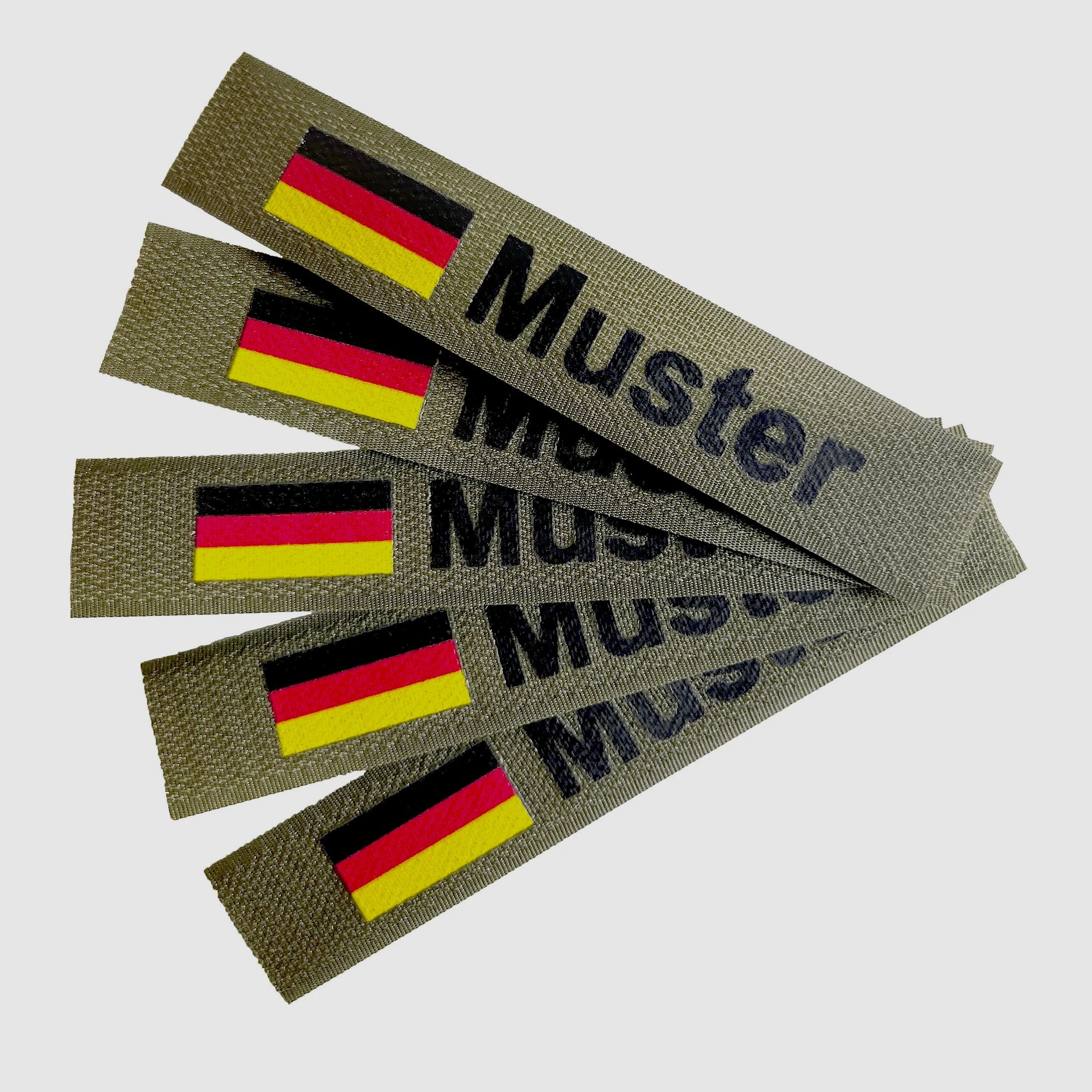ASMC Namensbänder 5er Set mit Flagge Oliv