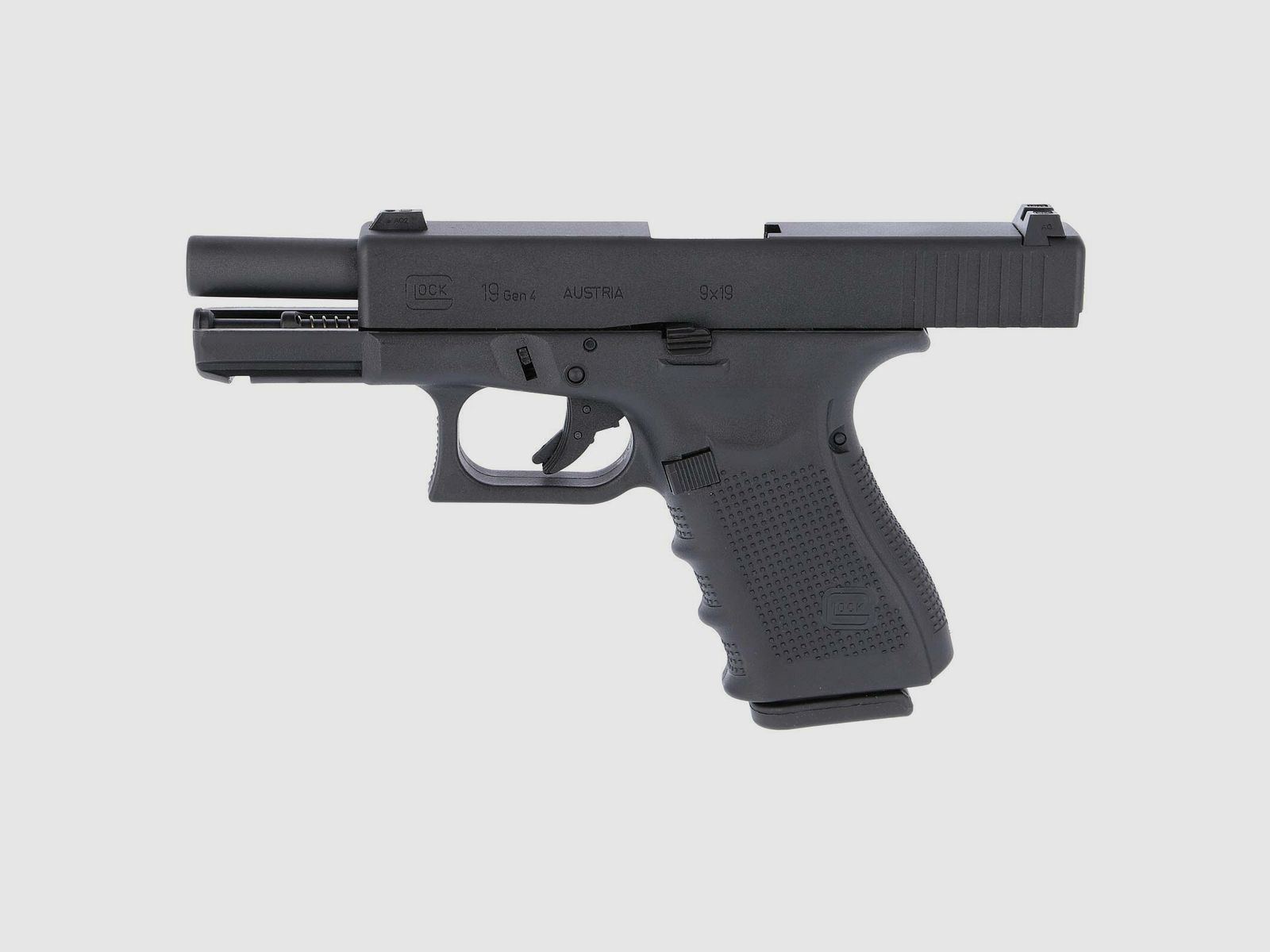 Glock 19 Gen4 Softair-Pistole Schwarz Kaliber 6 mm BB 19 Schuss Gas Blowback (P18)