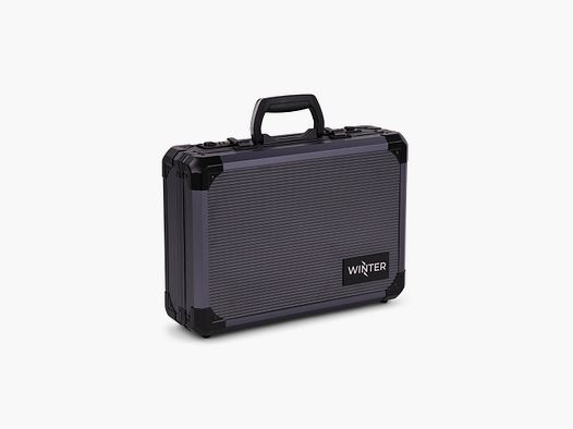 Zimowa walizka na pistolety W14 na maksymalnie 2 pistolety - aluminium/drewno, 2 zamki szyfrowe, siatka (Szary)