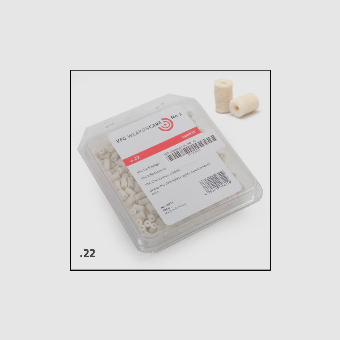 VFG Reinigingsvilt COMFORT kal. .22 – 80 st., afbeelding 2 van 2