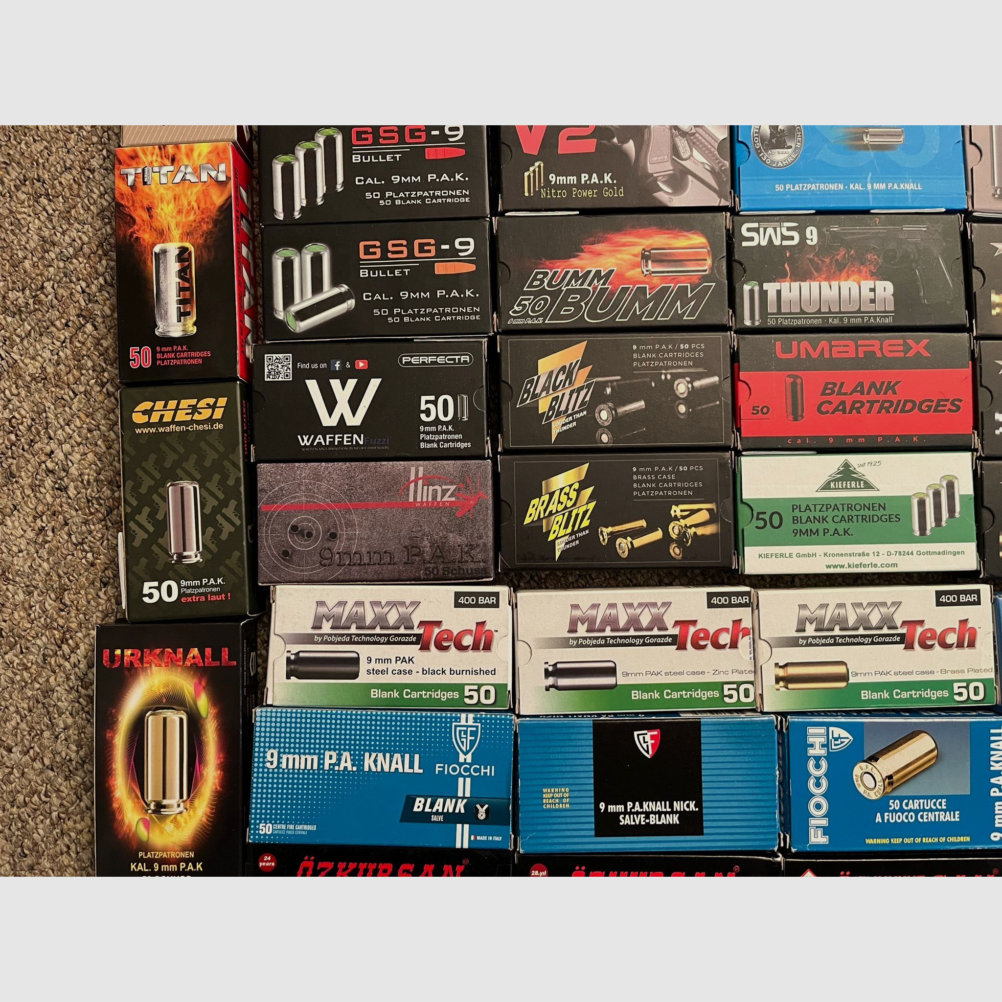 9mm PAK Platzpatronen Sammlung