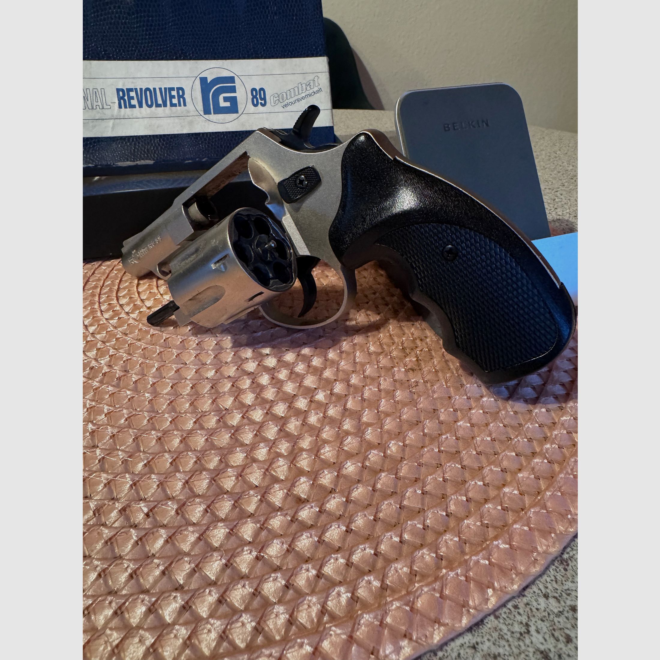 Röhm Gasrevolver (SRS) RG 89 Nickel Kal.9mm R Compatgriff 