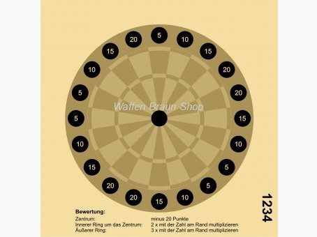 Dartschießscheibe 10² Verpackungseinheit: 1.000 Stück