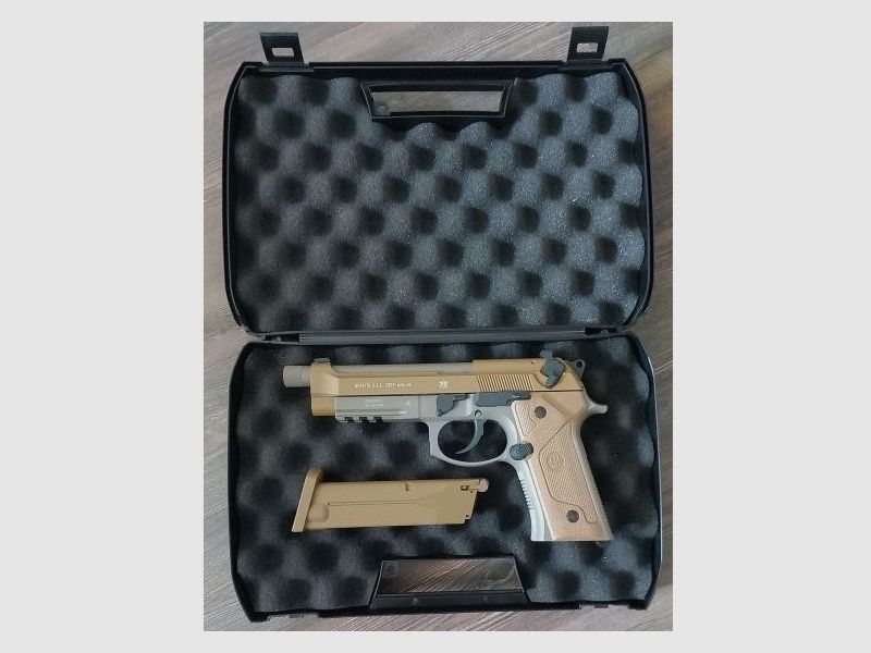 Komplettset Beretta M9 A3 FDE Softair-Co2-Pistole Kaliber 6 mm BB Blowback