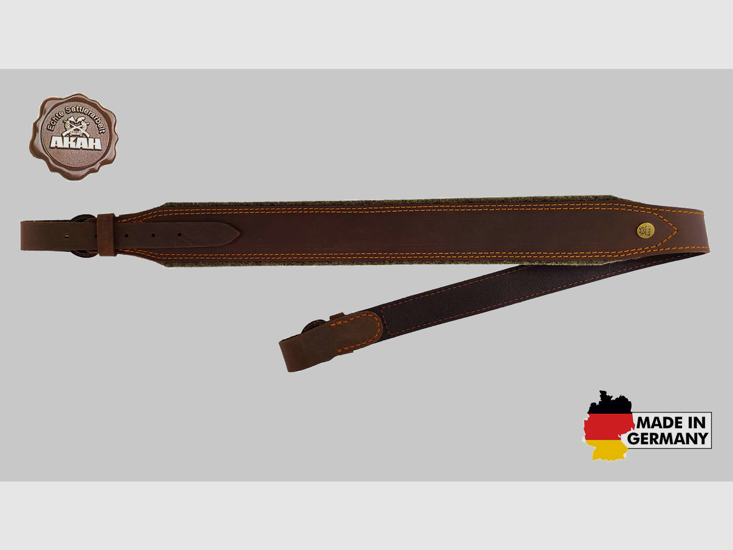 AKAH rifle sling pull-up leather with wool felt