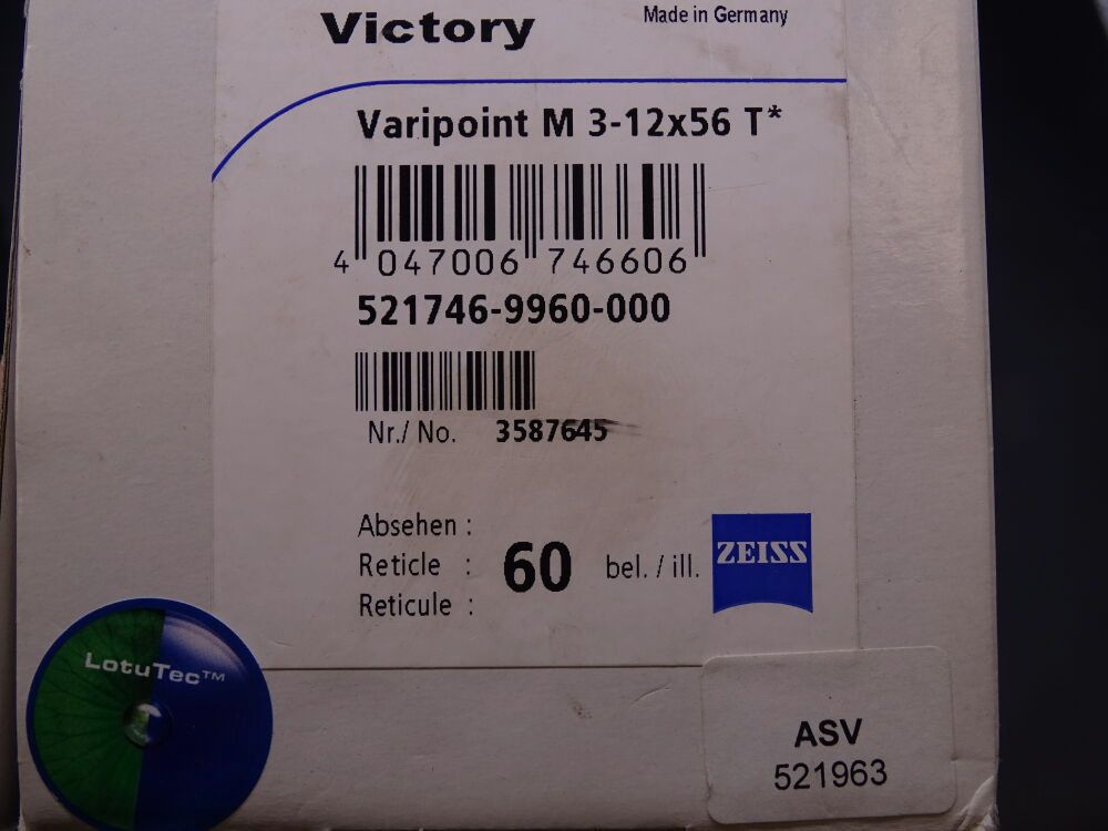 Zeiss Victory Varipoint M 3-12x56 T* Leuchtpunkt, AZV und Innenschiene Victory Varipoint M 3-12x56 T*