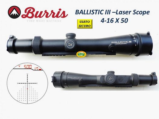 BURRIS BALLISTIC III LASER SCOPE 4-16x50 used