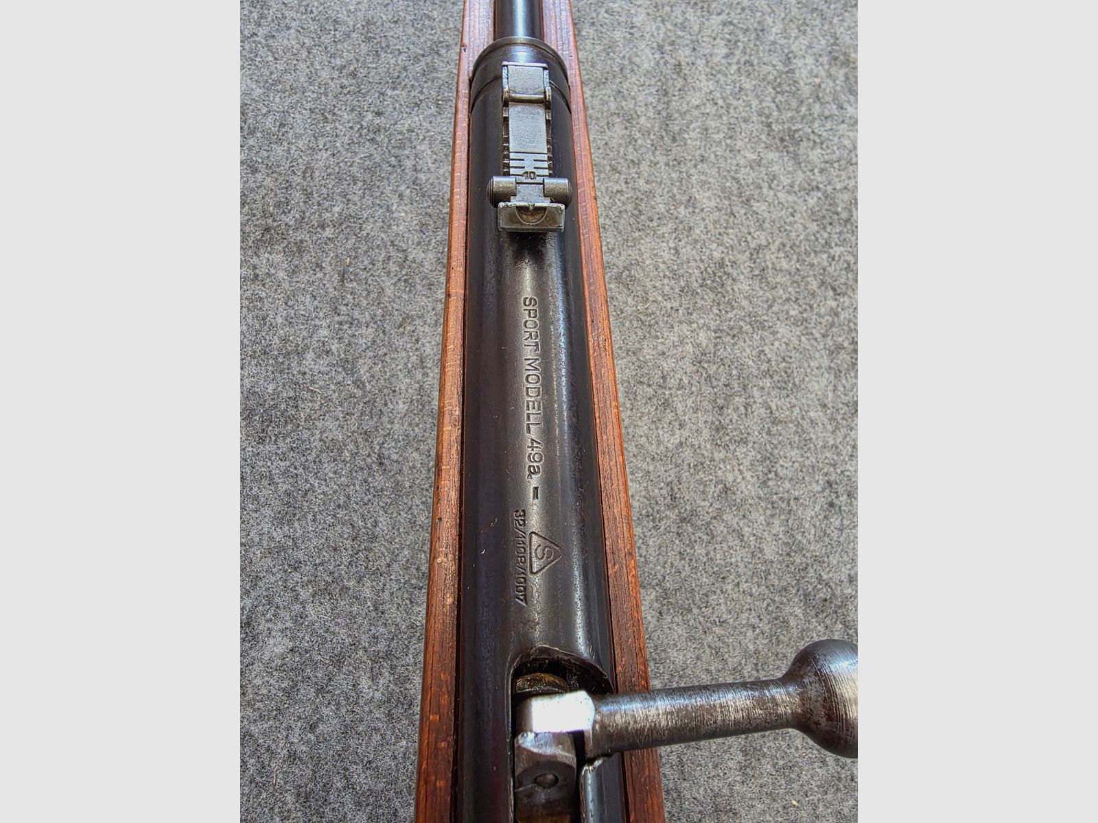 Haenel Mod. 49a z kolbą z drewna warstwowego z 1957 roku w dobrym stanie, samopowtarzalny, nie 310