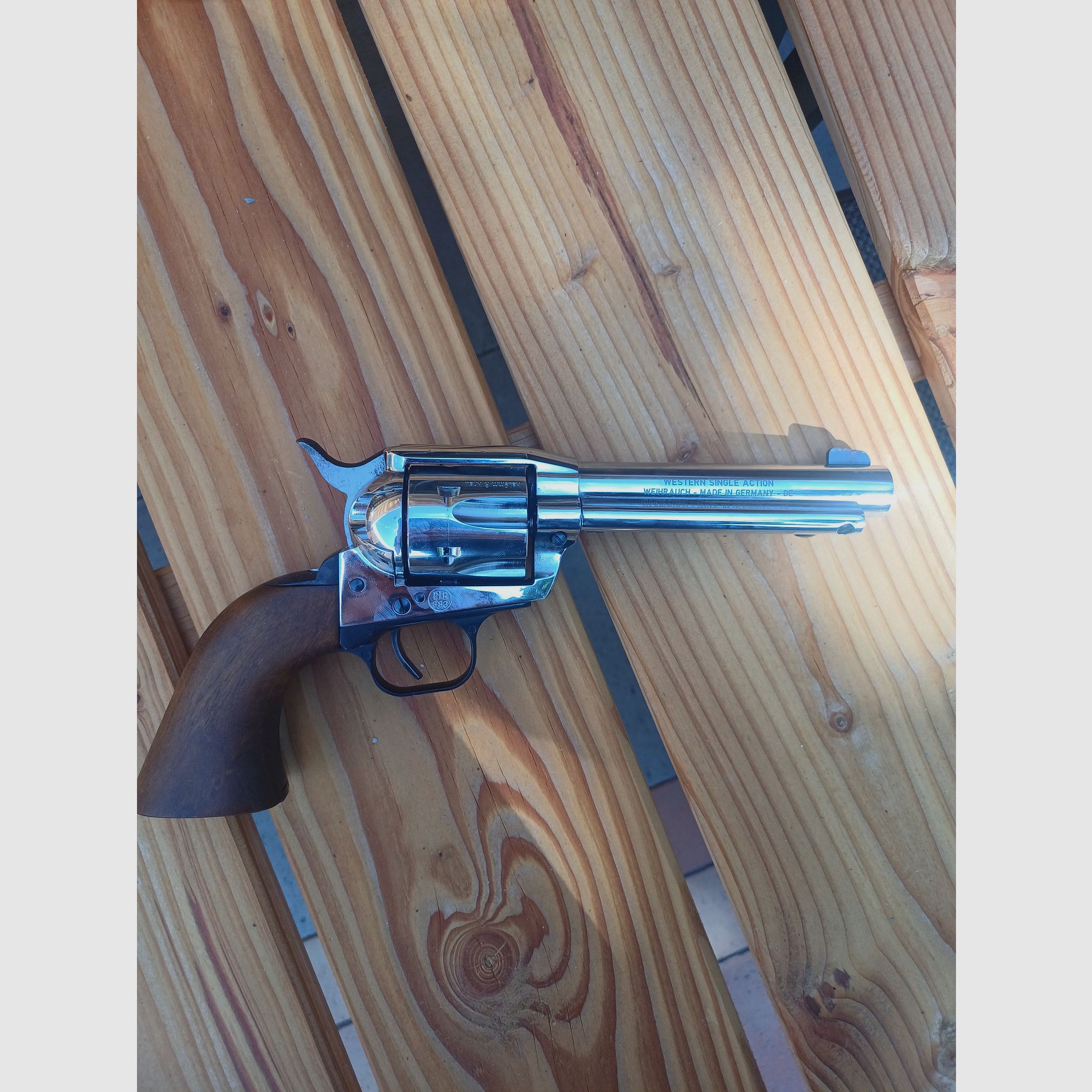 Weihrauch Western Single Action Revolver 9mm Knall Chrom