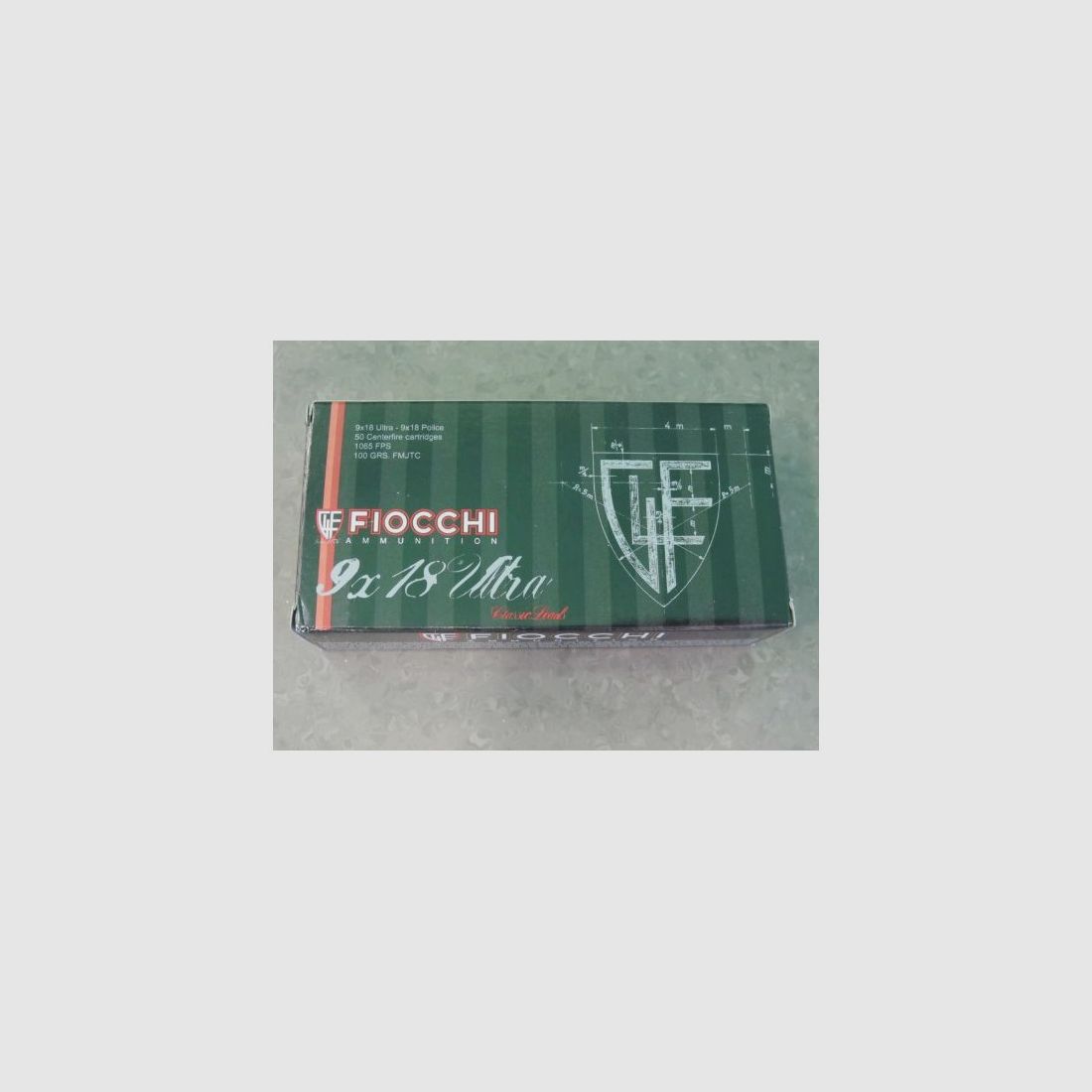 FIOCCHI CARTRIDGES 9 X 18 ULTRA 100 GR, image 1 of 2