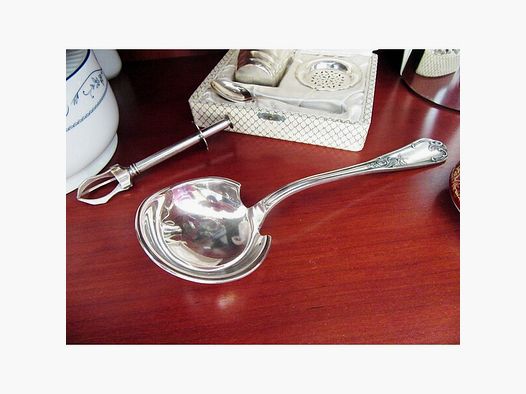 Silber Jugendstil Sahnekelle Schöpflöffel Soßenkelle Rarität 1910