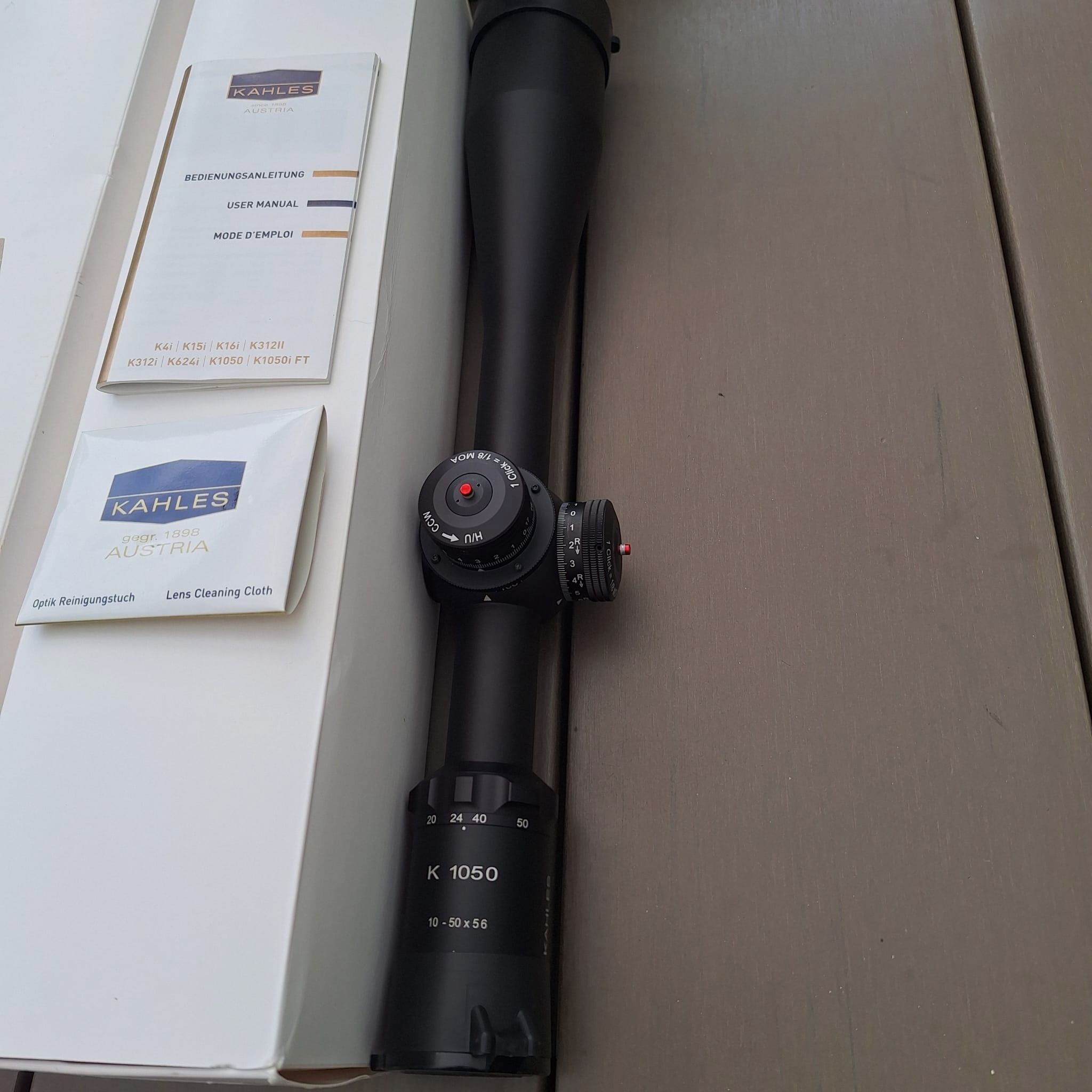 Kahles K1050 scope in 10-50x56mm