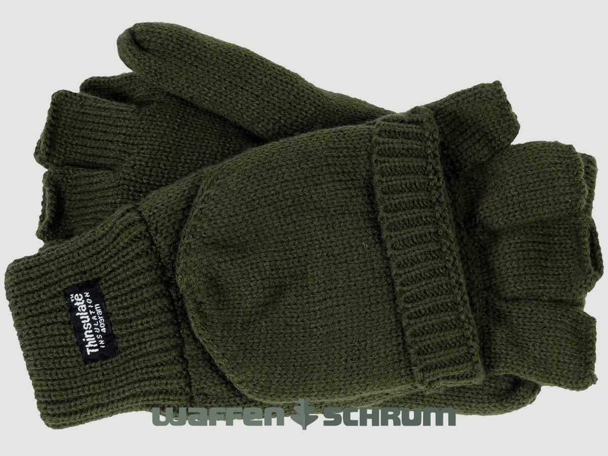 Skogen knitted gloves olive