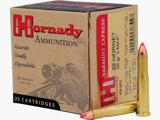 Hornady .22Hornet 35grs V-MAX 25STK Munition bleihaltig