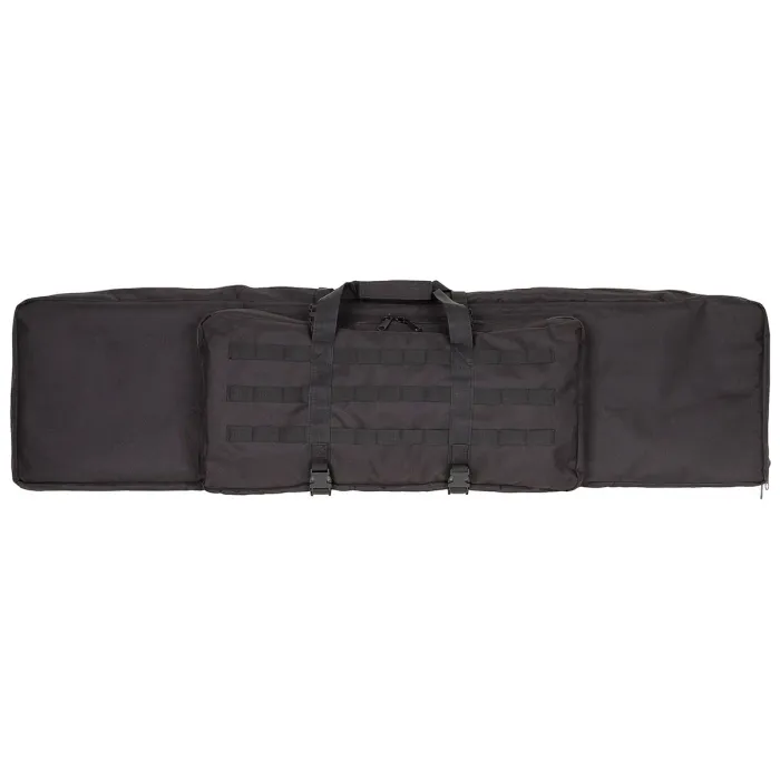 Gewehrtasche für 2 Langwaffen bis 140cm, Schwarz, mit Trennwand und Rucksackgurten, Bild 2 von 5