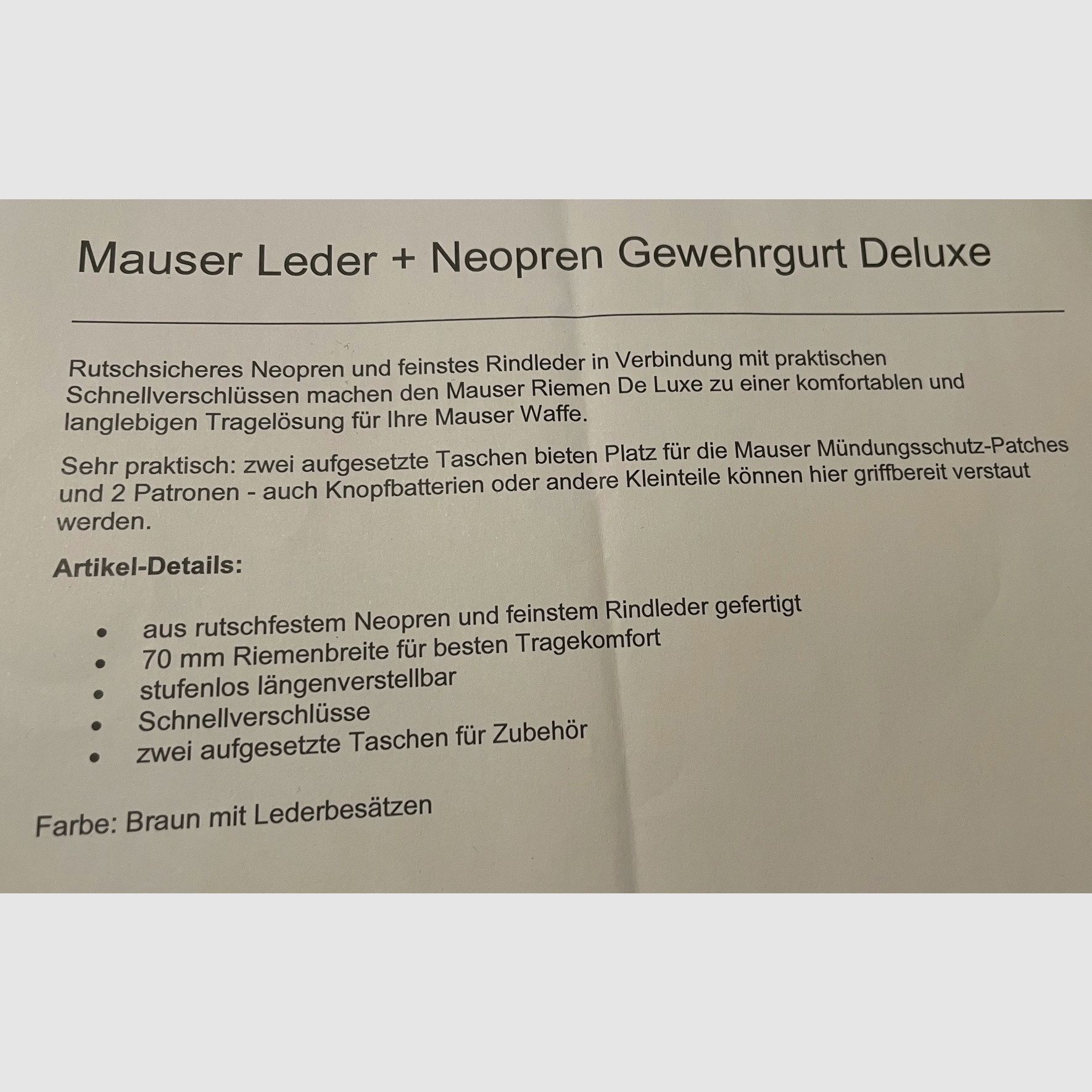 Mauser Gewehrriemen Deluxe