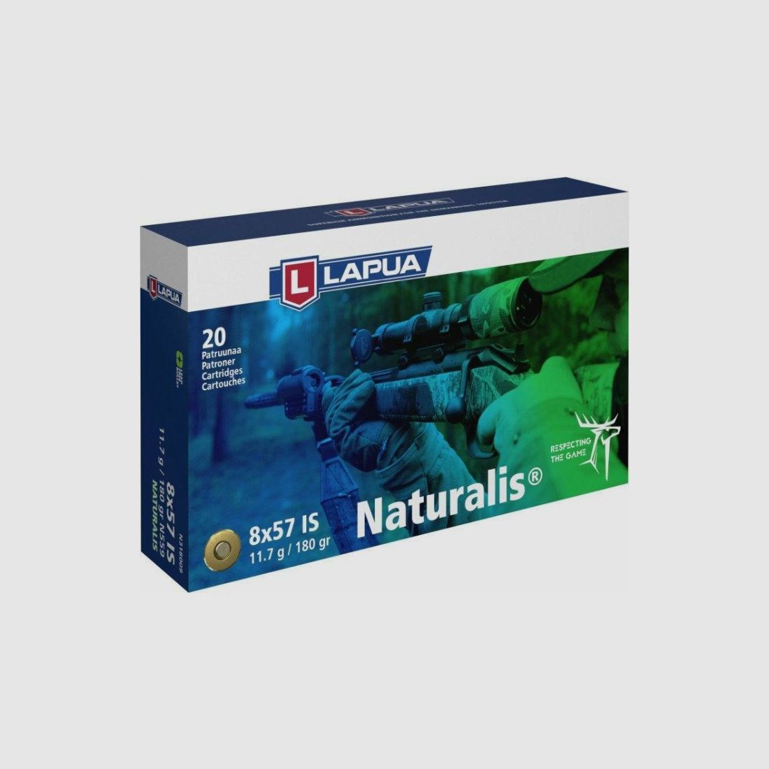 Munizioni LAPUA 8x57 JS NATURALIS 11,7 g/180 gr, immagine 1 di 2