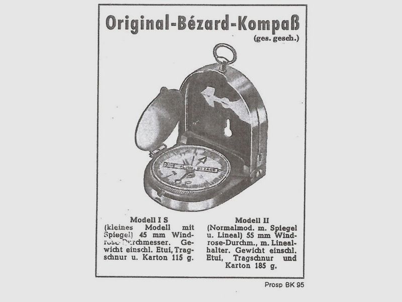 Nachdruck Bedienungsanleitung Bezard-Kompaß