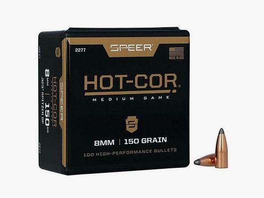 SPEER HOT-COR BULLETS SPEER 8MM (0.323″) 150GR SPITZER 100/BOX
