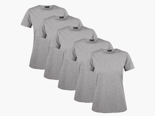 Clique T-shirt Women 5er-Pack Grau Melange
