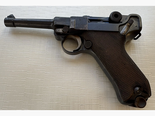 Luger P.08 (DWM 1916) matching complete set: pistol, magazine and leather holster