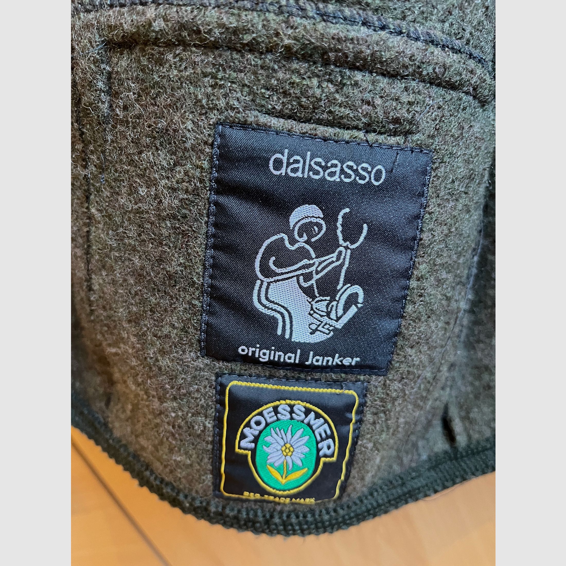 grüner Janker aus Wolle/ Wollweste