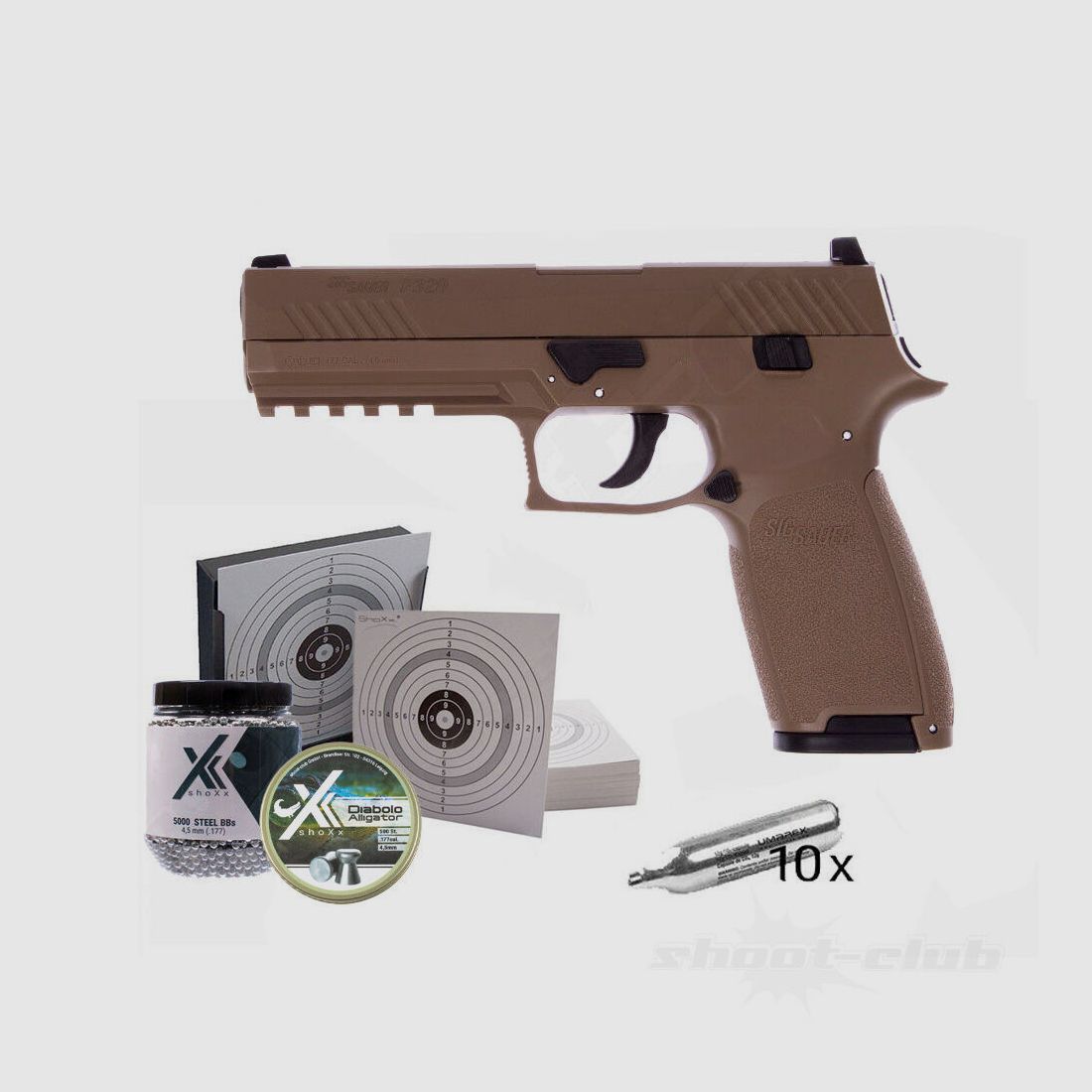 Sig Sauer	 CO2  BlowBack Pistole P320 im Kaliber 4,5mm - coyote tan