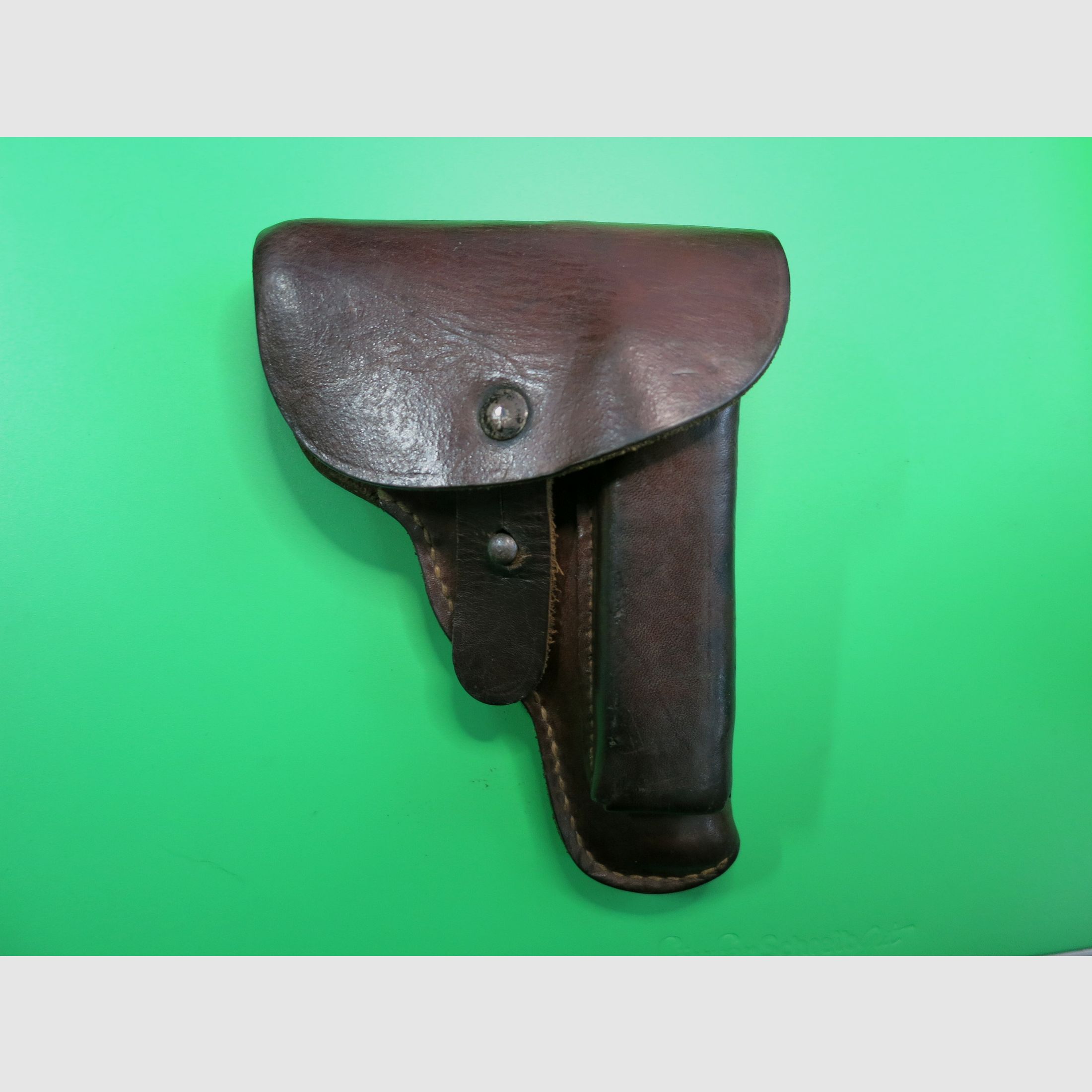 Gürtelholster Brünner Pistole Modell 27 / CZ27 / P27 Pistolentasche 1942 - Original WK2 WaA76