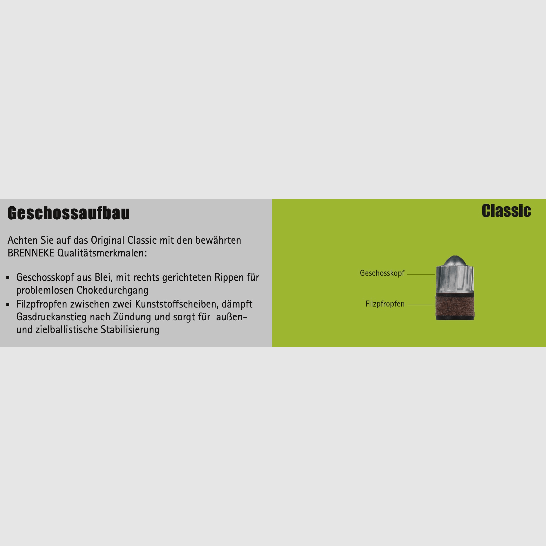 Brenneke 2004954 12/70 Classic 31,5g/490grs. Flintenlaufgeschoss