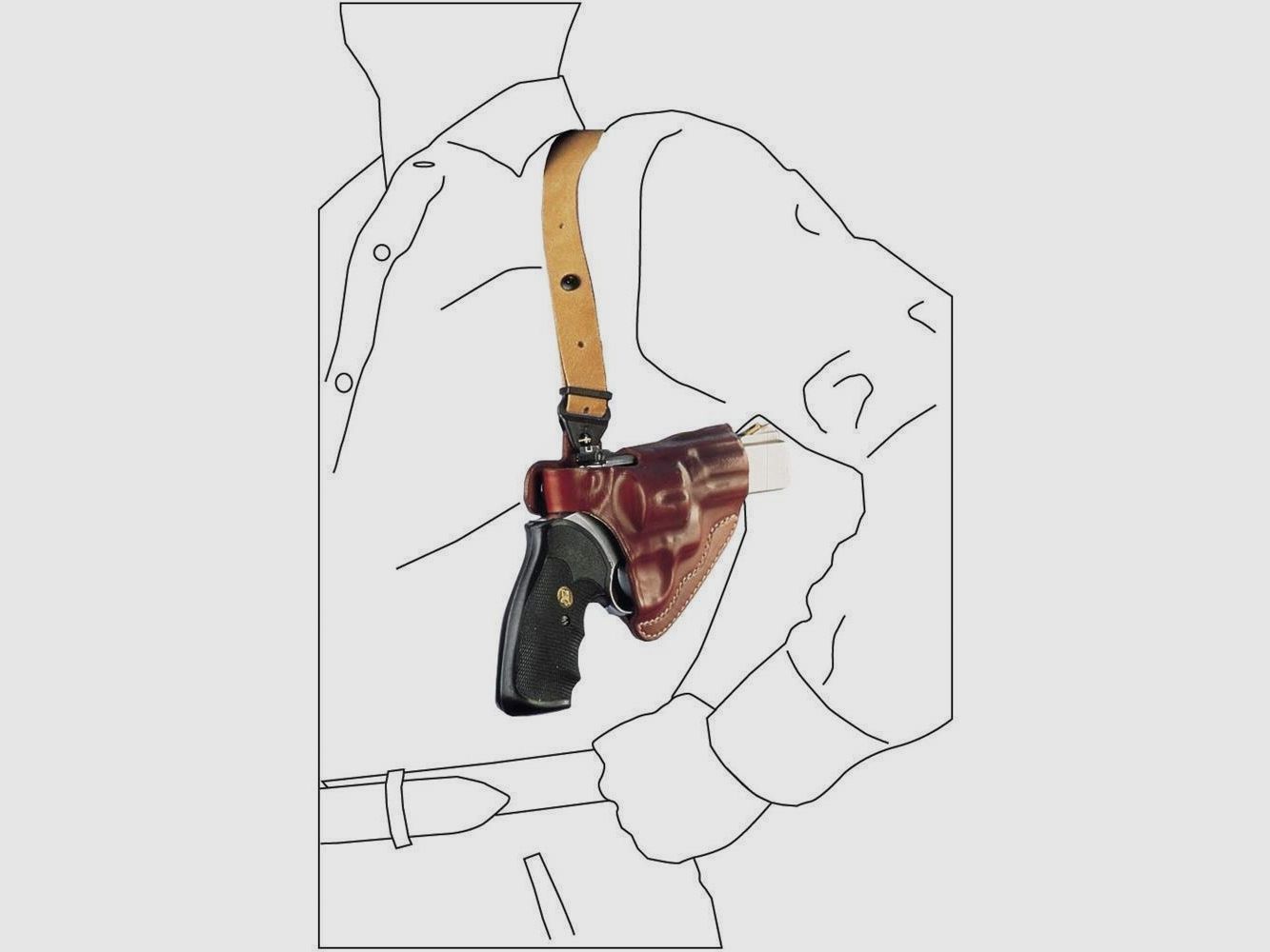 Mehrzweck-Schulterholster/Gürtelholster "Miami" für Revolver