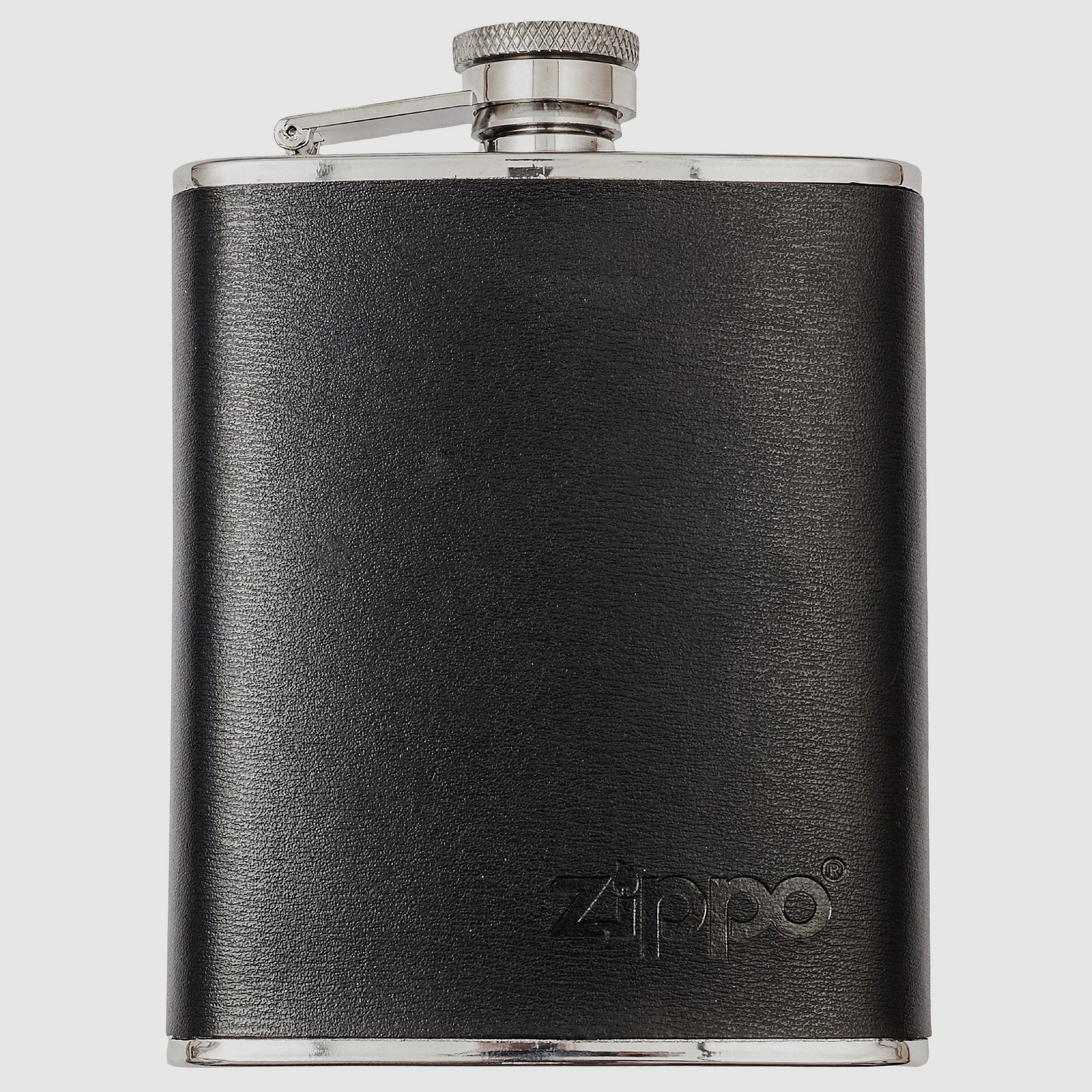 Zippo Flachmann Edelstahl mit Lederbezug 175 ml