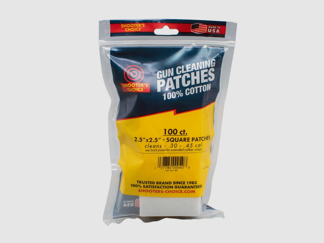 Shooter's Choice Reinigungspatches 2.5" (100% Baumwolle) – 100 Stück (SHF-917-100)
