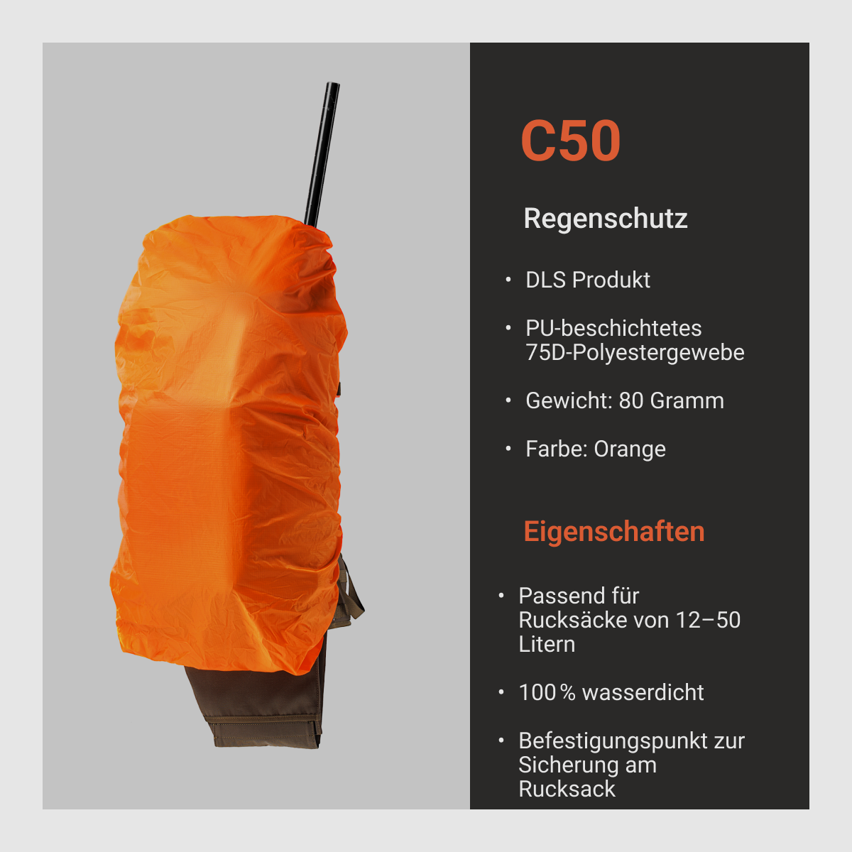 VORN Housse de Pluie C-50 Orange