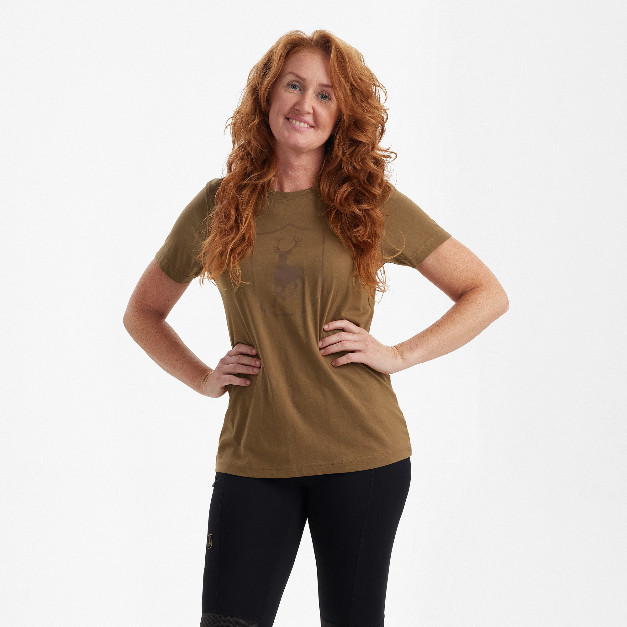 Deerhunter women's logo T-shirt, brown, 38, image 3 of 6