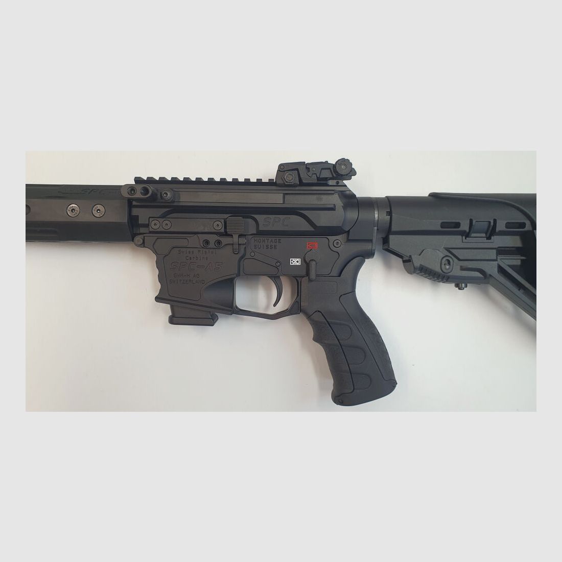 GWMH AG Selbstladebüchse GWMH SPC-SPORTER A5 10" (SWISS PISTOL CARBINE) BLACK Kal.9x19 AR15 Glock Magazin