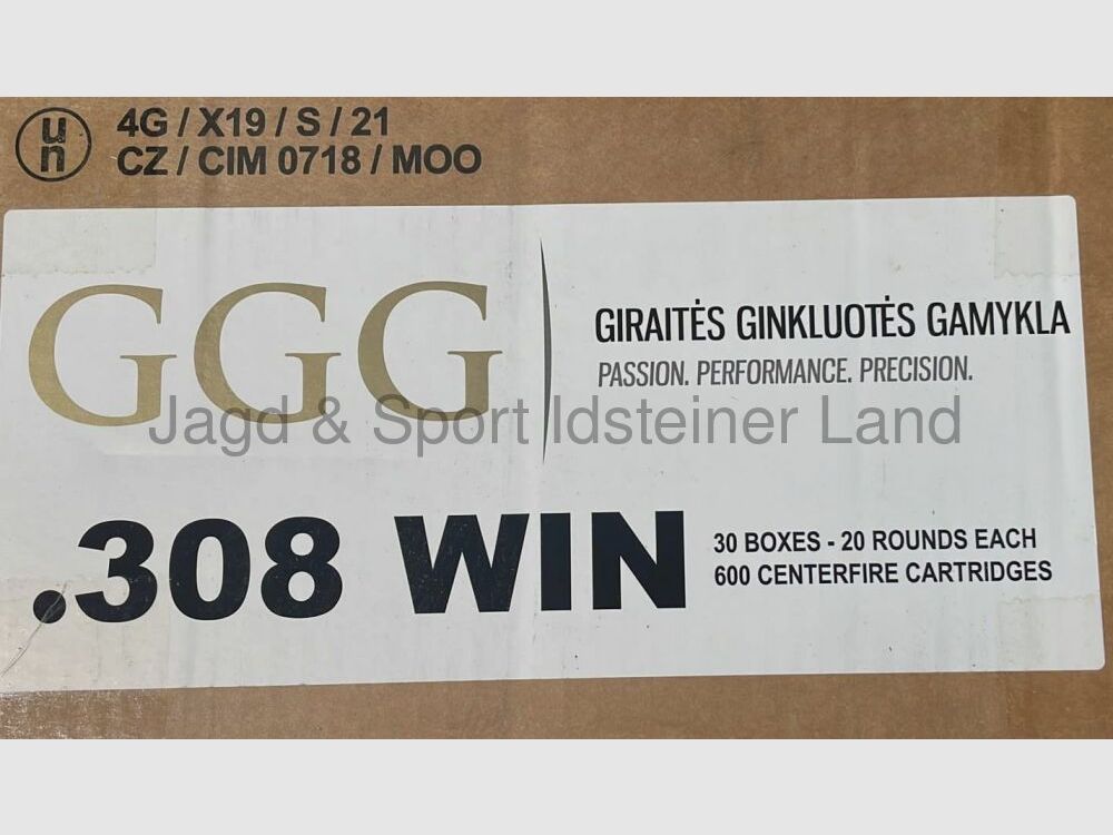 GGG -Giraites Ginkluotes Gamykla- FMJ 147grs, 20 Patronen pro Schachtel