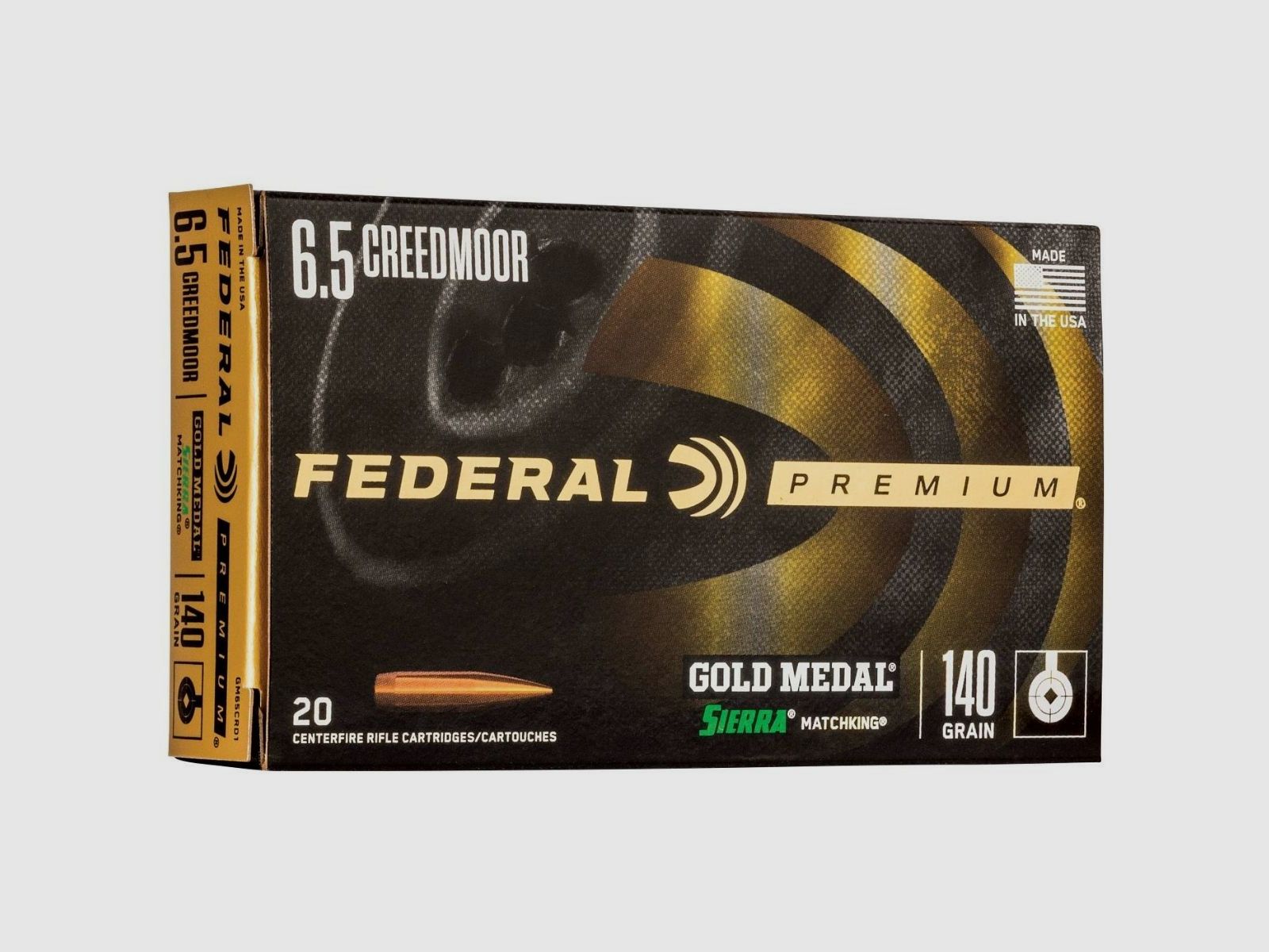 6,5 Creedmoor Federal Gold Medal Sierra 140gr/9g, immagine 1 di 3