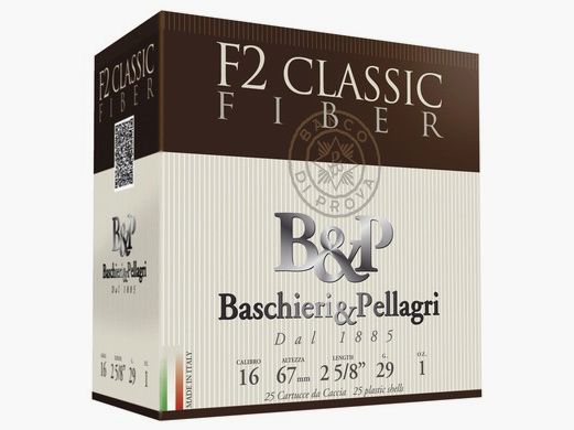 CARTOUCHES BASCHIERI & PELLAGRI F2 FIBER CAL 16/67 29g PB6 (BOITE DE 25)