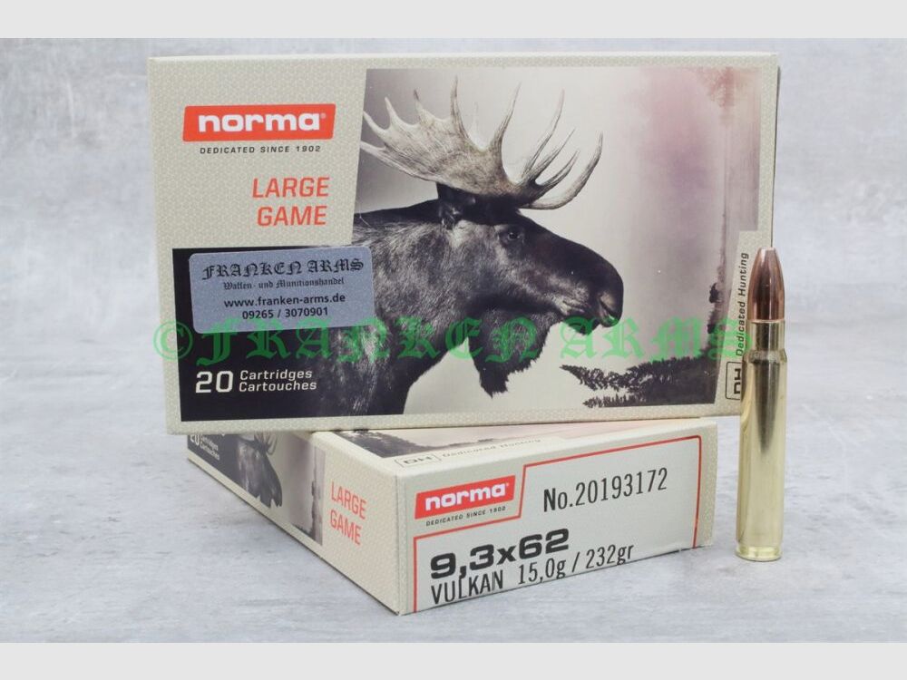 Norma Vulkan 9,3x62 232gr. 15,0g 20 piezas precios por cantidad