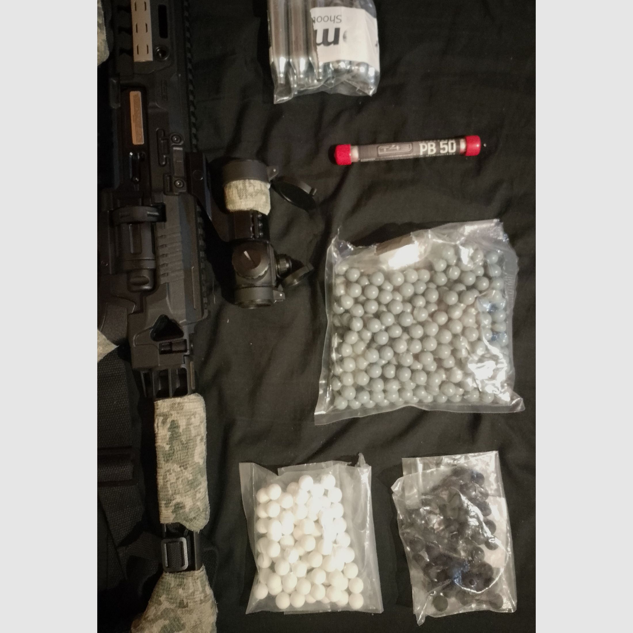 Update Mega Set! T4e HDR50 Tactical Rifle Kit Rot Grün Punkt Tracer Kugeln RAM Paintball Markierer Cal .50 laser Lampe CO2 Kapseln Anschlagschaft carbine Pfefferballs 