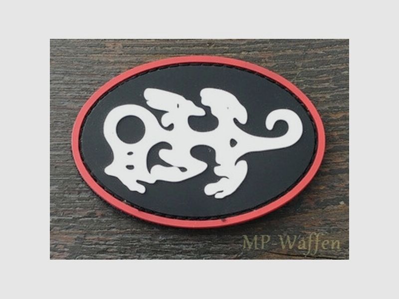 Patch Gecko weiss, schwarz, rot
