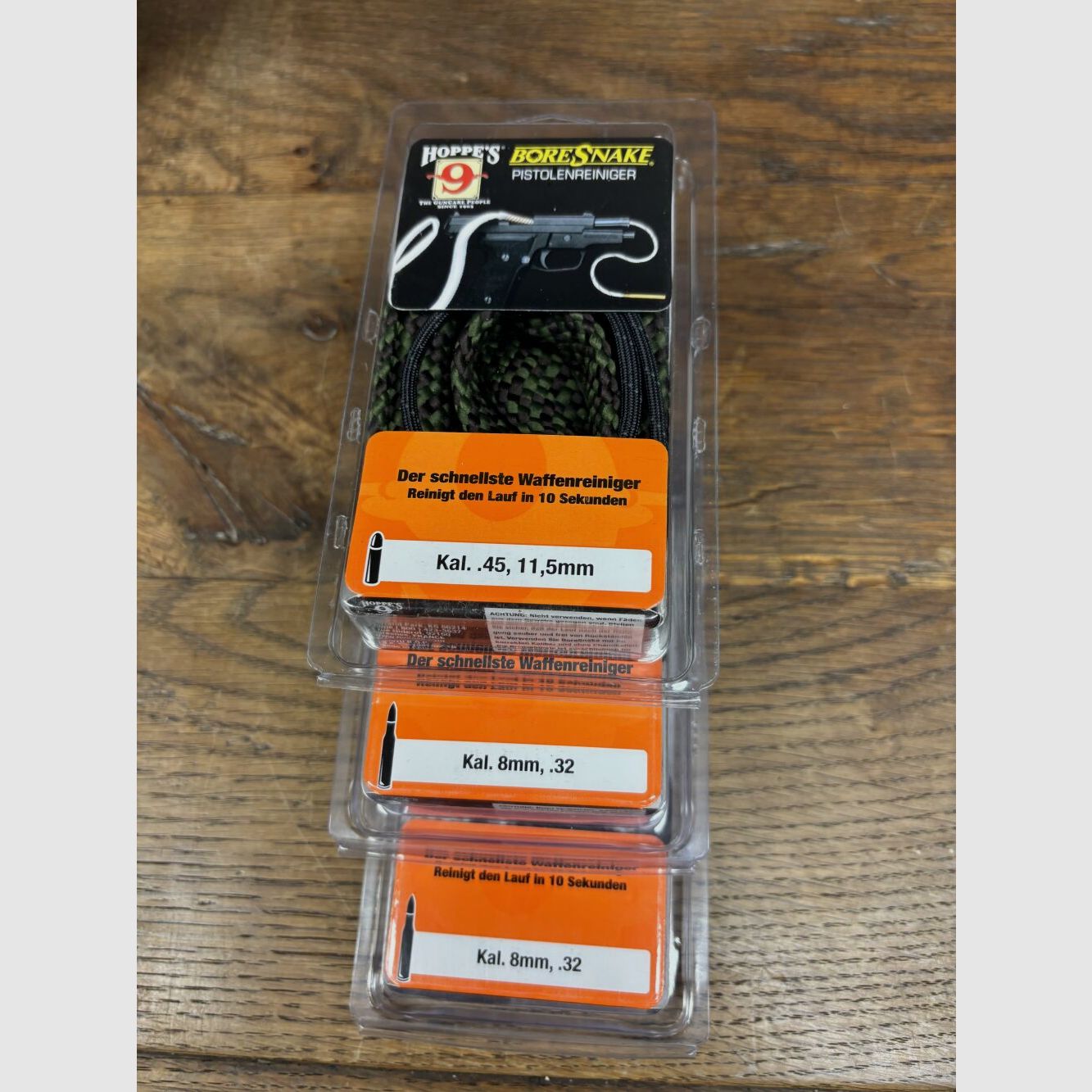 Bore Snake 8mm,.45,.40 S&W,.338 Win.Mag.