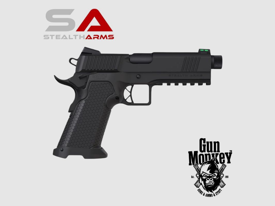 Stealth Arms 1911 Platypus 4.5" TB-pistool, kleur Armor Black, kal. 9x19mm, afbeelding 1 van 5