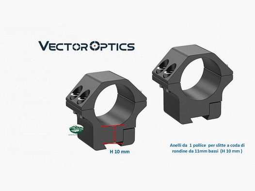 VECTOR OPTICS Ringen diameter 1 inch voor 11 mm lage rails VIMD-01