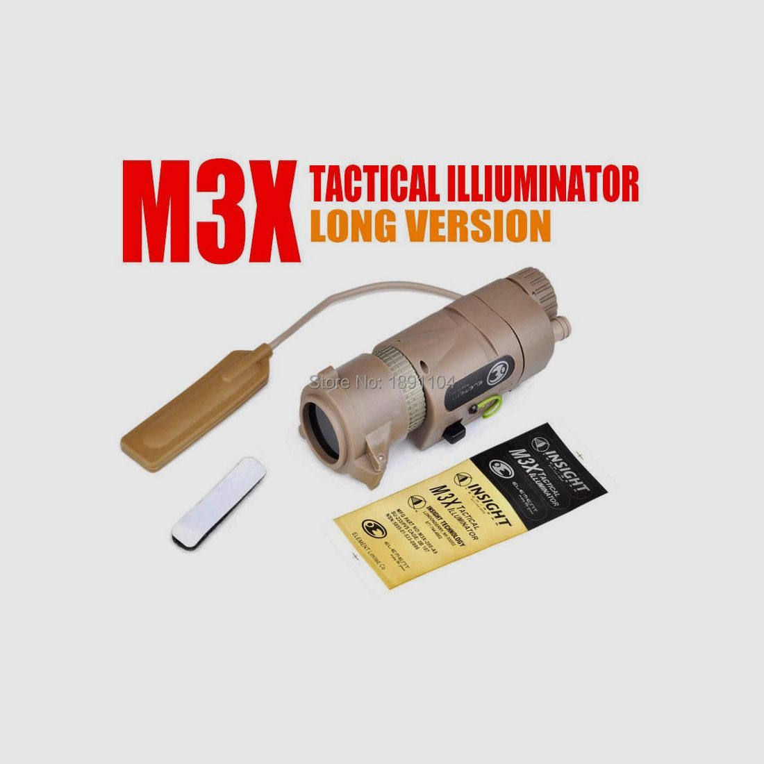 TORCIA SOFTAIR LED 200 LUMEN M3X LONG ELEMENT tactische airsoft zaklamp, afbeelding 2 van 2