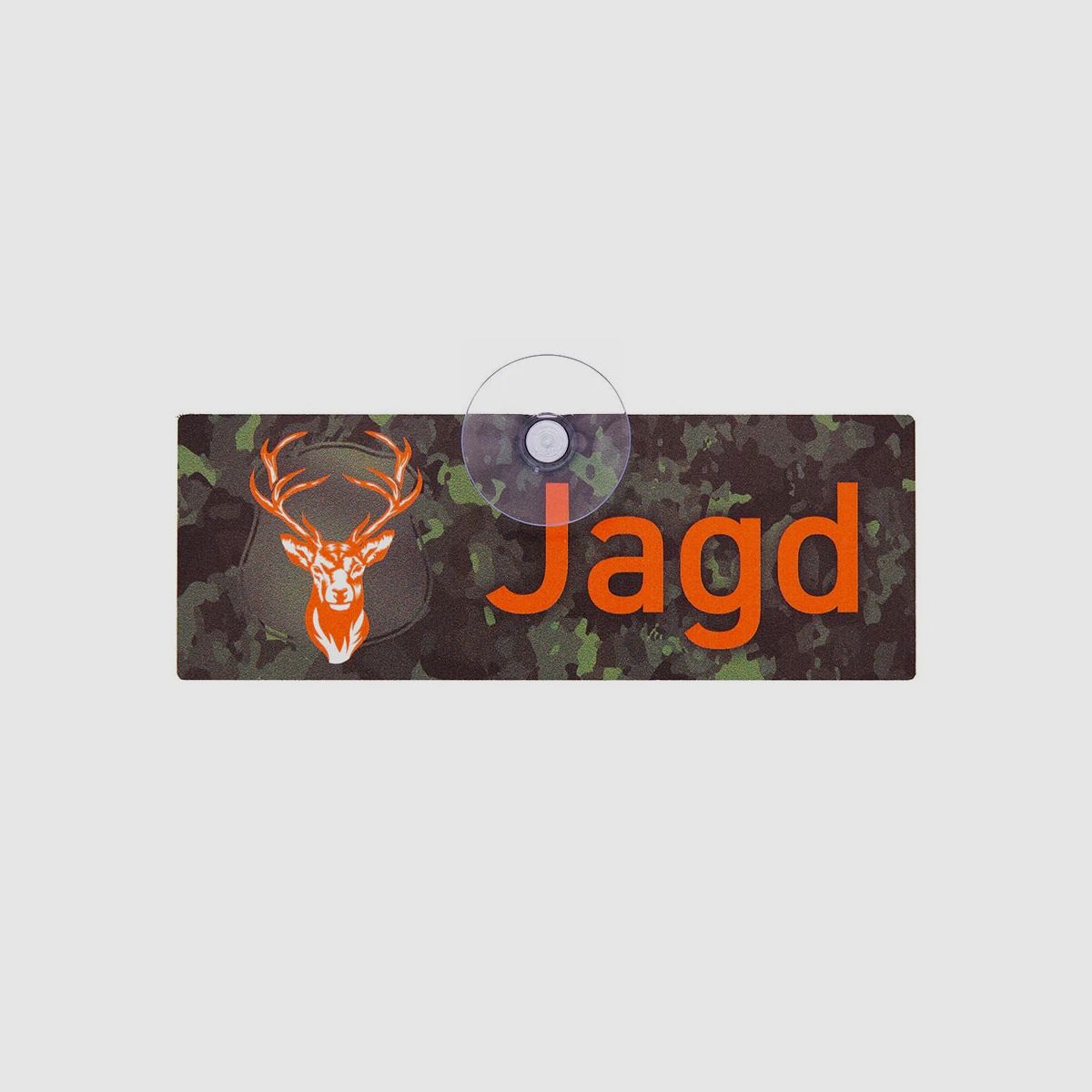 WILDE HILDE Jagdschild mit Saugnapf "JAGD" Camo Orange