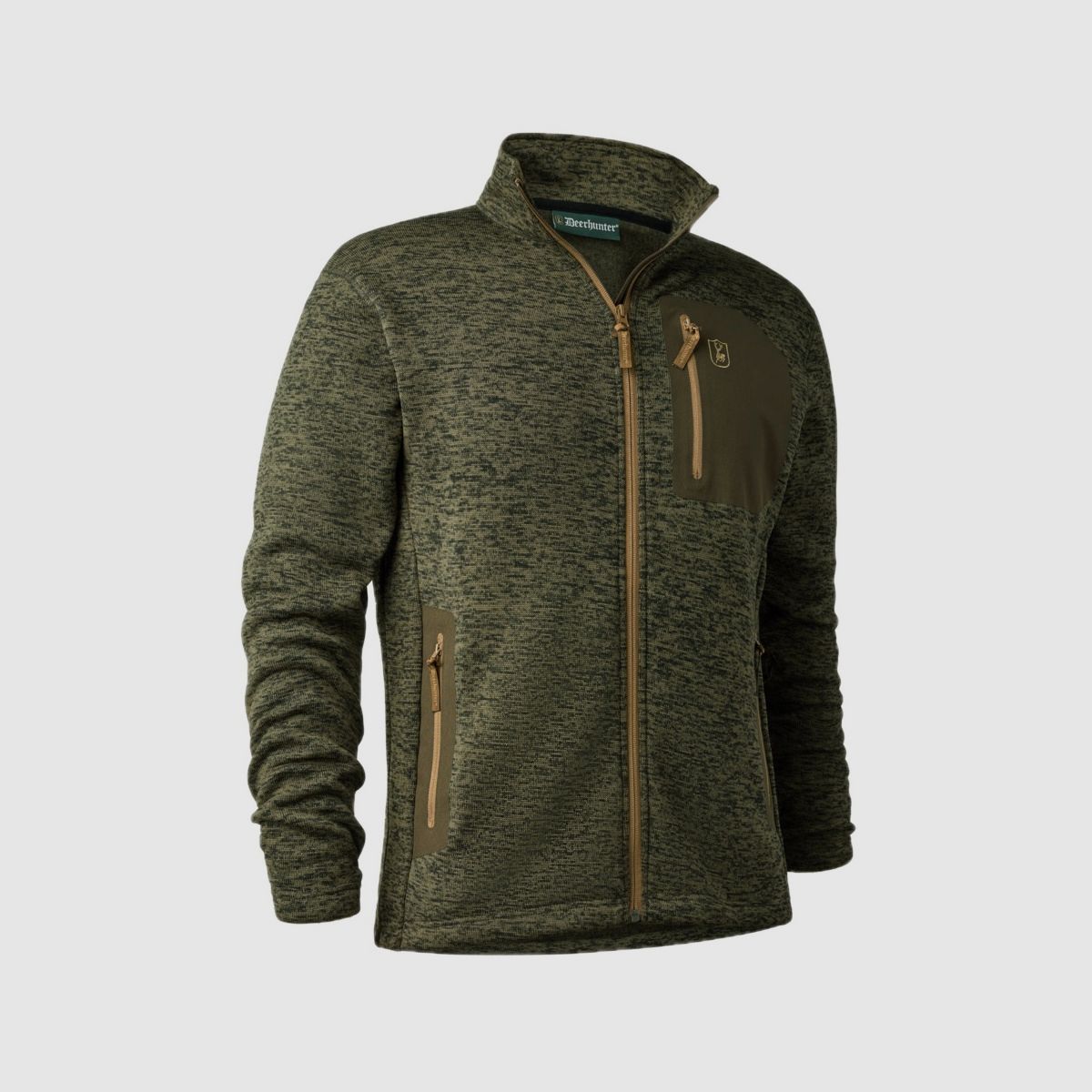 DEERHUNTER Sarek Strickjacke Olive Night melange