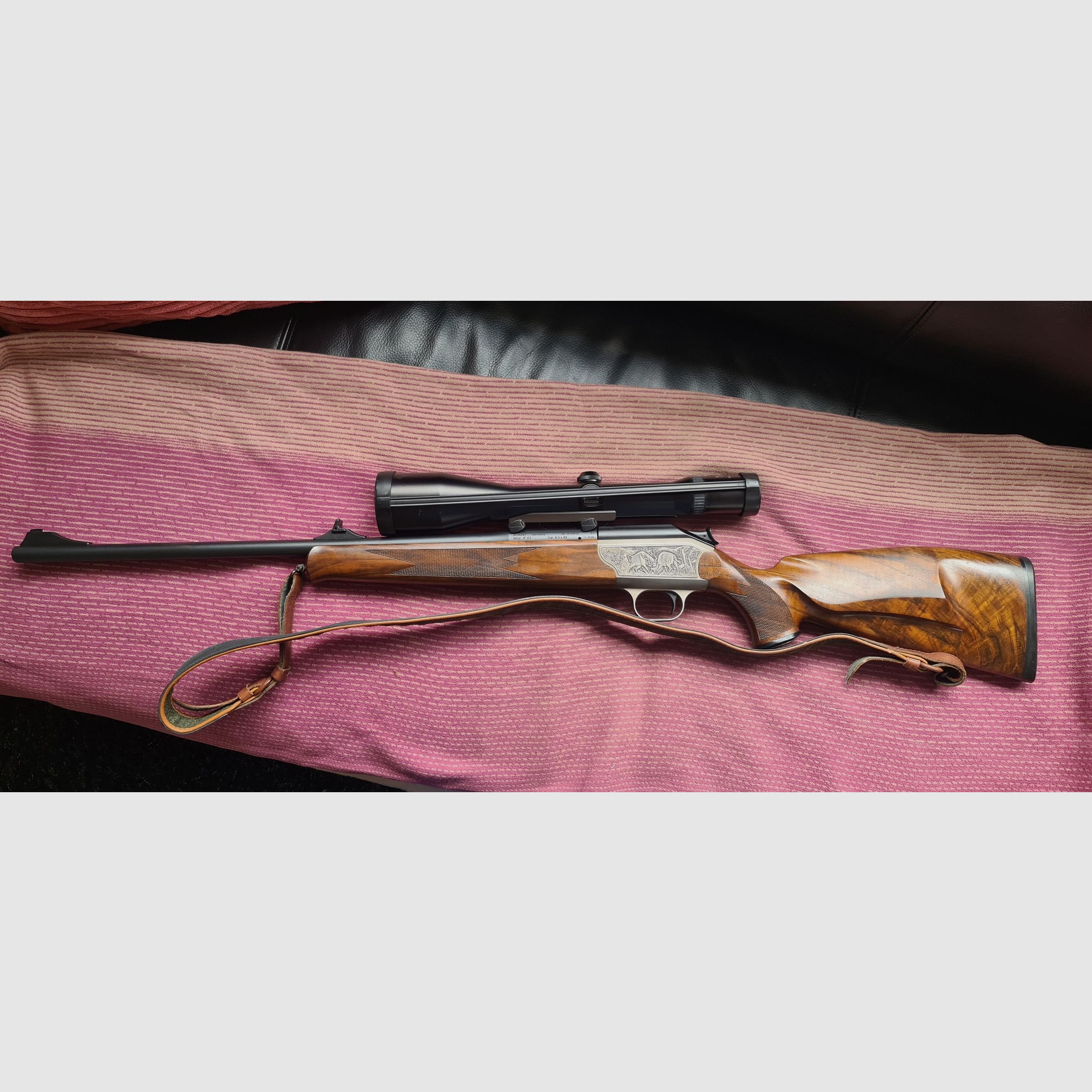 Blaser R93 Luxus, Kal. 9,3x62, Blaser Sattelmontage Zeiss 3-12x56